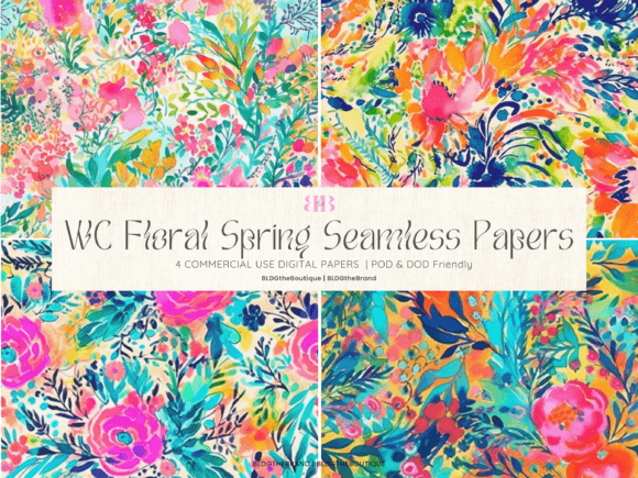 Download Watercolor Floral Seamless Pattern Pack - Seamless Collection
