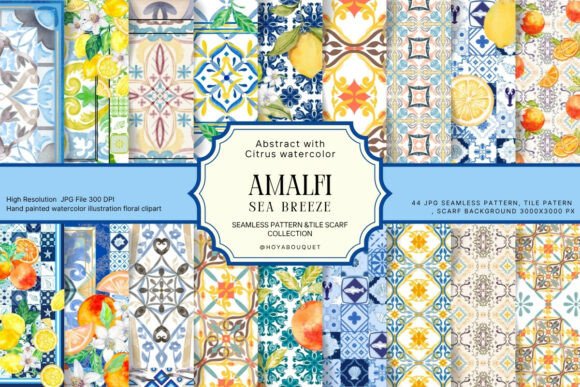 Download Amalfi Sea Breeze Seamless Pattern&amp;Tile - Seamless Collection