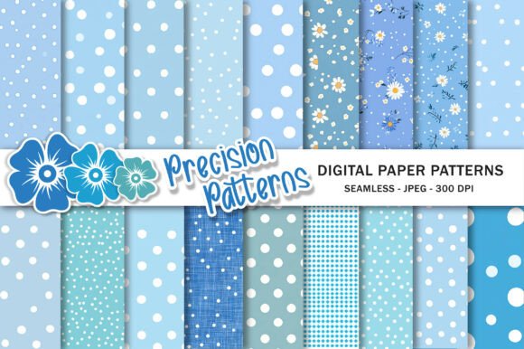 Download Blue Polka Dot Digital Seamless Patterns - Seamless Collection