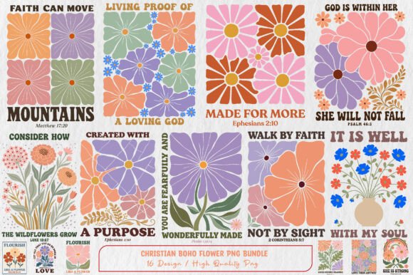 Download Christian Boho Flower Png Bundle - Boho Collection