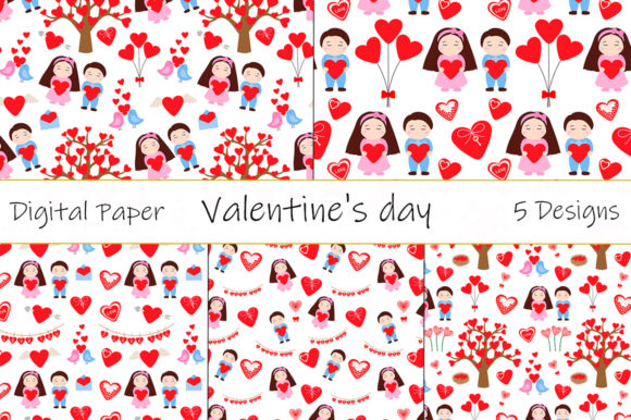 Download Patterns Valentine's Day Boy Girl Birds - Patterns valentine's day Collection