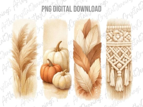 Download Autumn Boho Macrame Pumpkin Brushstroke - Boho Collection