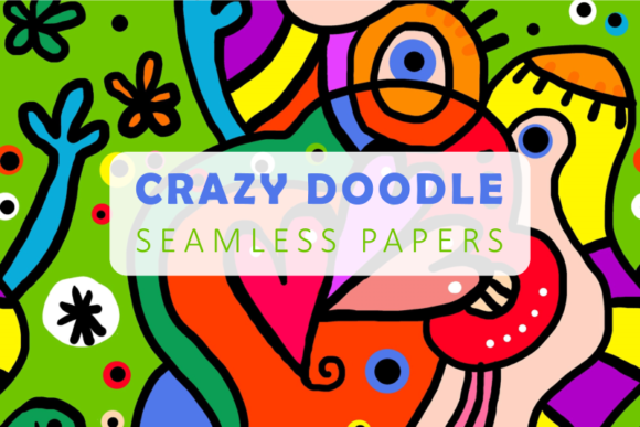 Download Seamless Crazy Hand Drawn Doodle Papers - Seamless Collection