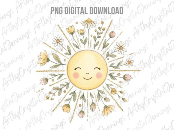 Download Boho Floral Sun Sublimation PNG - Premium Resources