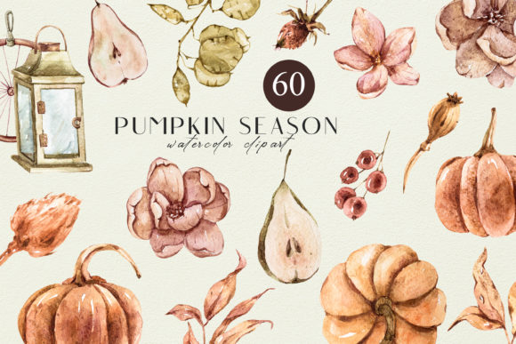 Download Autumn Boho Fall Clipart. Pumpkin Set - Boho Collection