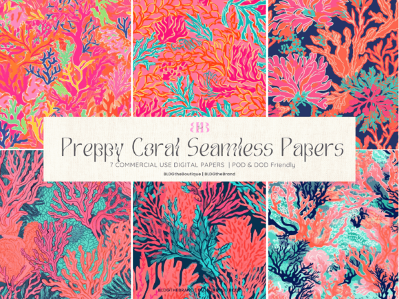 Download Preppy Coral Seamless Repeating Patterns - Seamless Collection
