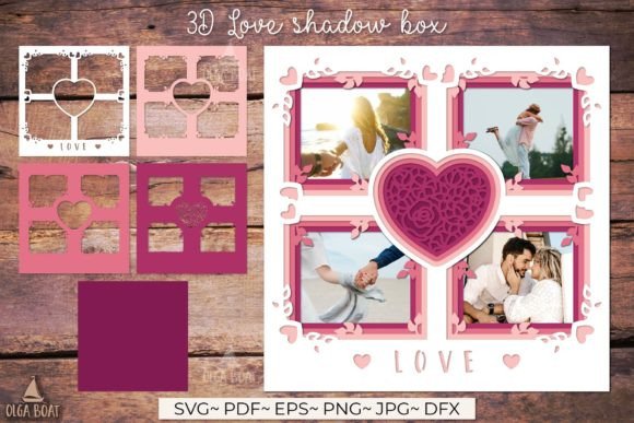 Download 3d Love Paper Cut | Shadowbox Love Svg - Love paper Collection