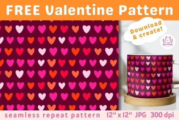 Download FREE Valentine Hearts Seamless Pattern - Seamless Collection