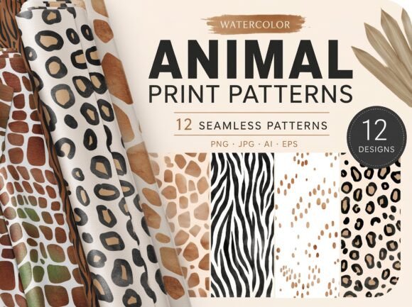 Download Animal Print Watercolor Seamless Pattern - Seamless Collection