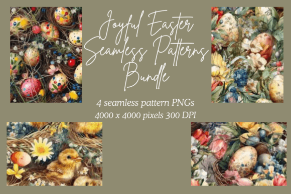 Download Joyful Easter Seamless Patterns Bundle - Seamless Collection