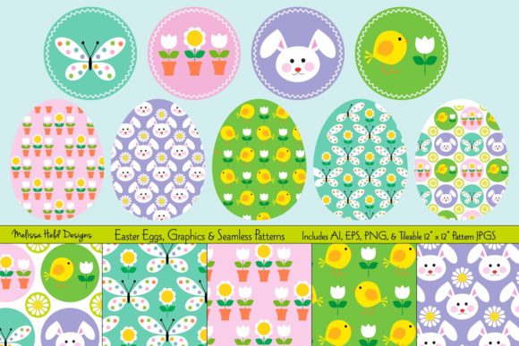Download Easter Eggs, Graphics, &amp; Seamless Patter - Seamless Collection