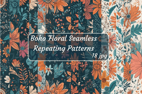 Download Boho Floral Seamless Repeating Patterns - Seamless Collection