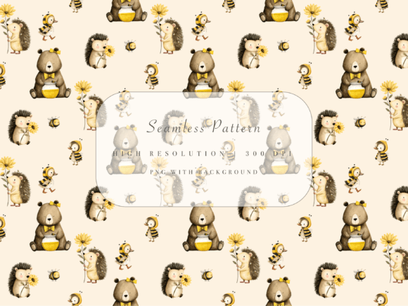 Download Woodland Bee Seamless Pattern - Seamless Collection