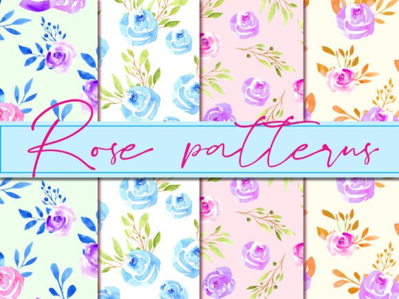 Download ROSES Watercolor Seamless Pattern - Seamless Collection