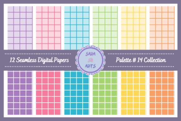 Download Seamless Rainbow Grid Digital Papers - Seamless Collection