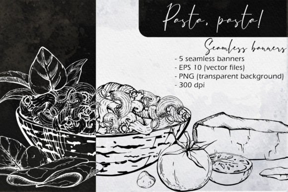 Download Pasta - Pasta: Seamless Banners - Seamless Collection