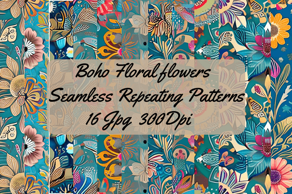 Download Boho Floral Seamless Repeating Patterns - Seamless Collection