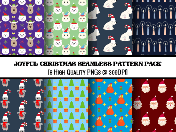 Download Joyful Christmas Seamless Patterns Pack - Seamless Collection