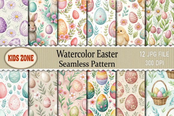 Download Watercolor Easter Seamless Pattern - Seamless Collection