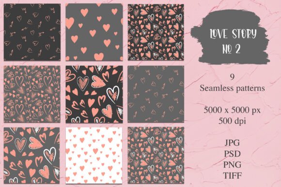 Download Seamless Patterns Valentine’s Day - Seamless Collection