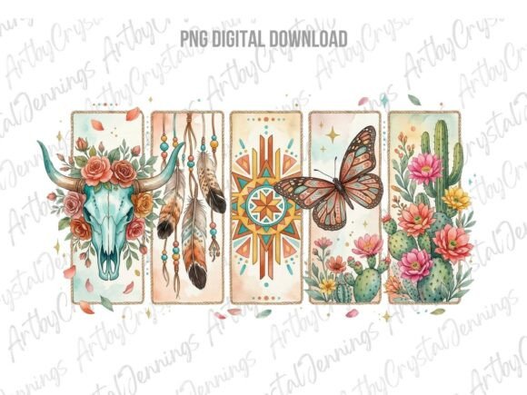 Download Western Boho Cactus Floral Steer Skull - Premium Resources