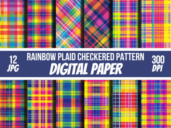 Download Rainbow Seamless Checkered Plaid Pattern - Seamless Collection