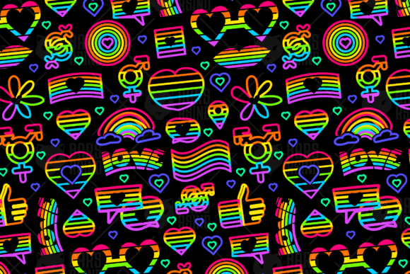 Download Cute Neon Pride Seamless - Seamless Collection