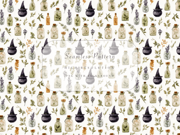 Download Herbal Witch Seamless Pattern - Seamless Collection