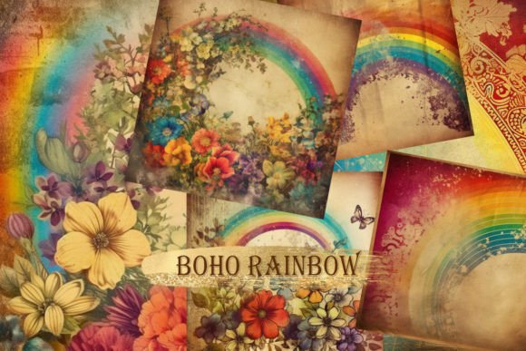 Download Boho Vintage Rainbow Background Set - Boho Collection