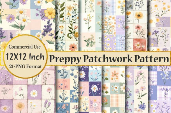 Download Preppy Floral Patchwork Seamless Pattern - Seamless Collection
