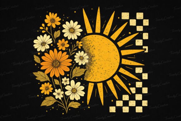 Download Boho Floral Sun Distressed Fall PNG - Boho Collection