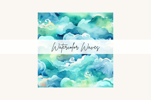 Download Watercolor Waves Seamless Pattern Tile - Seamless Collection