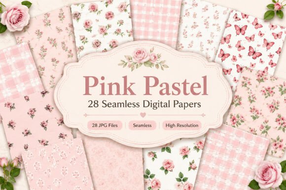 Download Pink Pastel Seamless Digital Paper Set - Seamless Collection