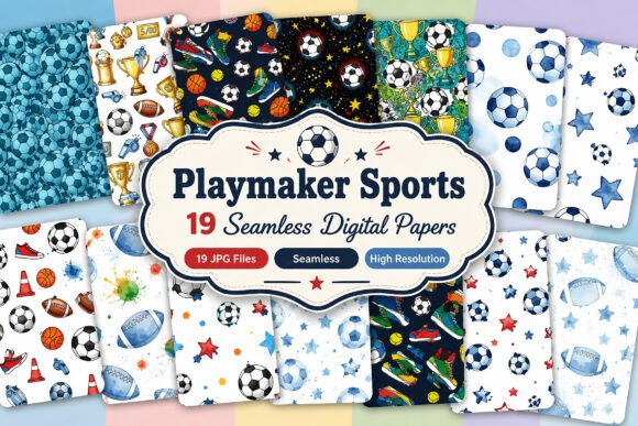Download Playmaker Sports Seamless Pattern - Seamless Collection