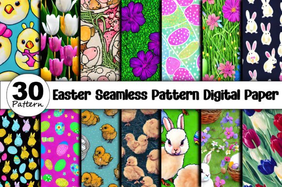 Download Easter Seamless Pattern Digital Paper - Seamless Collection
