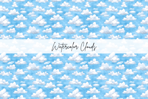 Download Watercolour Clouds Seamless Pattern Tile - Seamless Collection