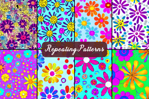 Download &nbsp;Flower Art Seamless Repeating Patterns - Seamless Collection