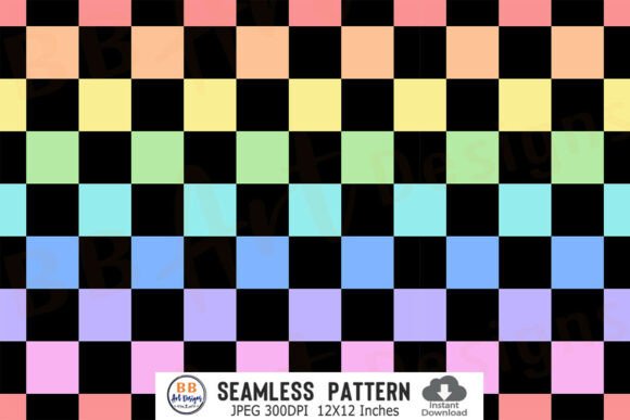 Download Rainbow Checkered Seamless Pattern Paper - Seamless Collection