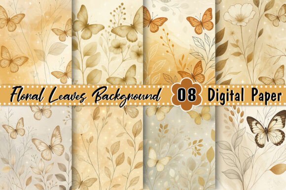 Download White Gold Boho Floral Leaves Background - Boho Collection