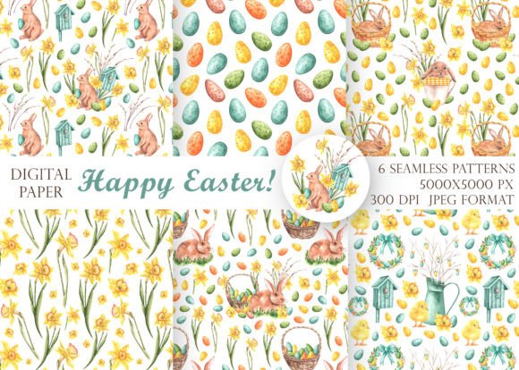 Download Easter Watercolor Seamless Pattern. - Seamless Collection