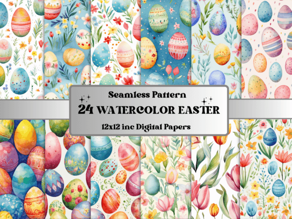 Download Seamless Watercolor Easter Pattern Paper - Seamless Collection