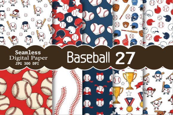 Download Seamless Baseball Digital Paper Bundle - Seamless Collection